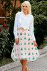 Pink Mesh Embroidered Midi Skirt